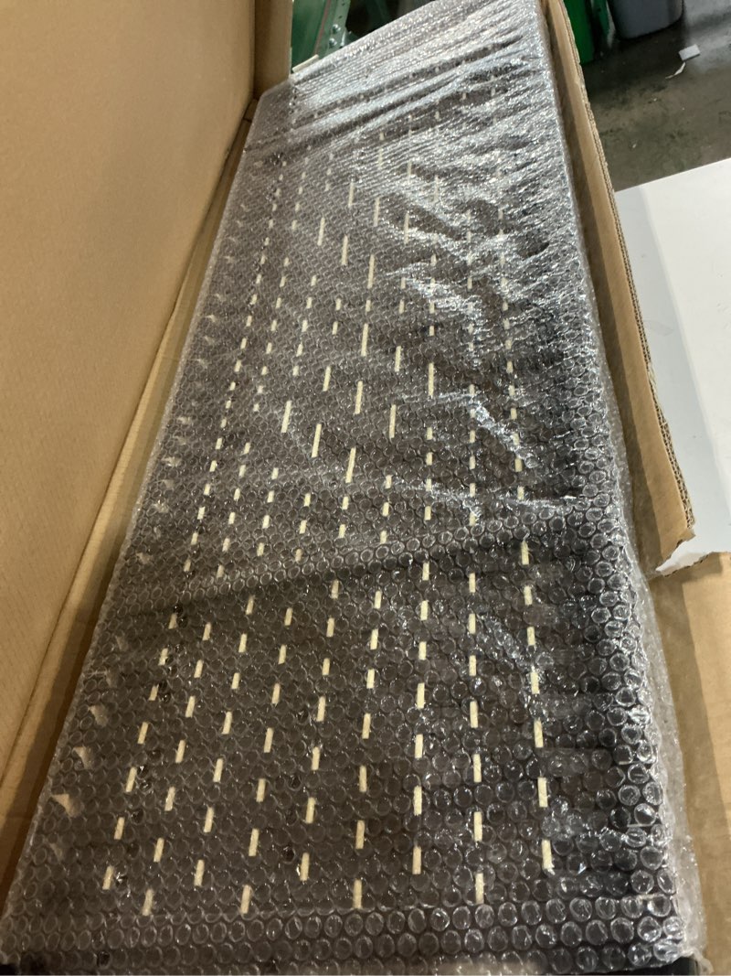 Condition photo showing New/Like New for compact 3 panel short room divider, 47.2 inch tall double-sided rattan folding privacy screen for home & office,dark brown dark brown 3 panel