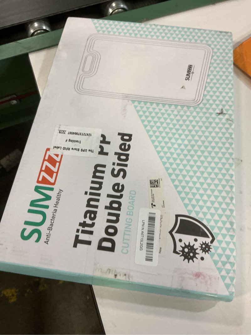 Condition photo showing New/Like New for Titanium Cutting Board Double Sided Food Grade, Pure Titanium/PP for Kitchen, Cutting Board Easy to Clean[15.5”*10.5”+12”*8.5”] Silver Set of 2 (15.5" x 10.5", 12" x 8.5")