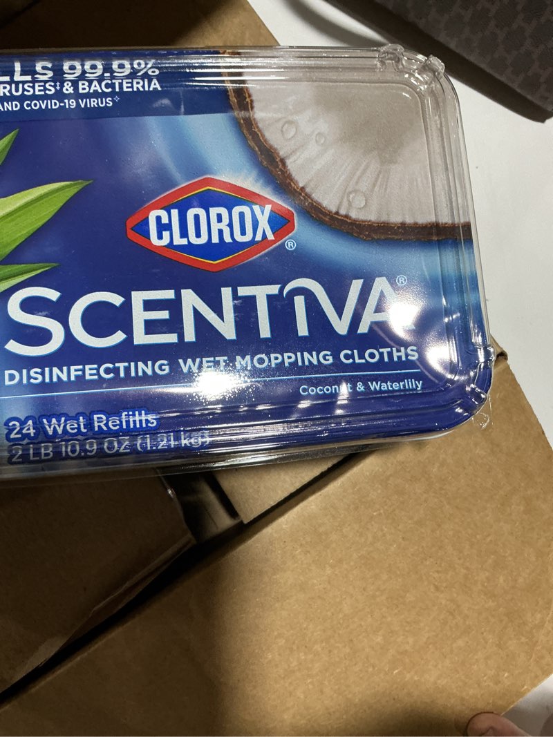 Clorox Scentiva Disinfecting Wet Mopping Pad Refills for Floor Cleaning, Pacific Breeze & Coconut, 4