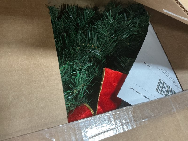 Condition photo showing Good Condition for Similar Pre-lit Artificial Christmas Wreath for Front Door, Windows, Green Christmas Wreath Decoratio