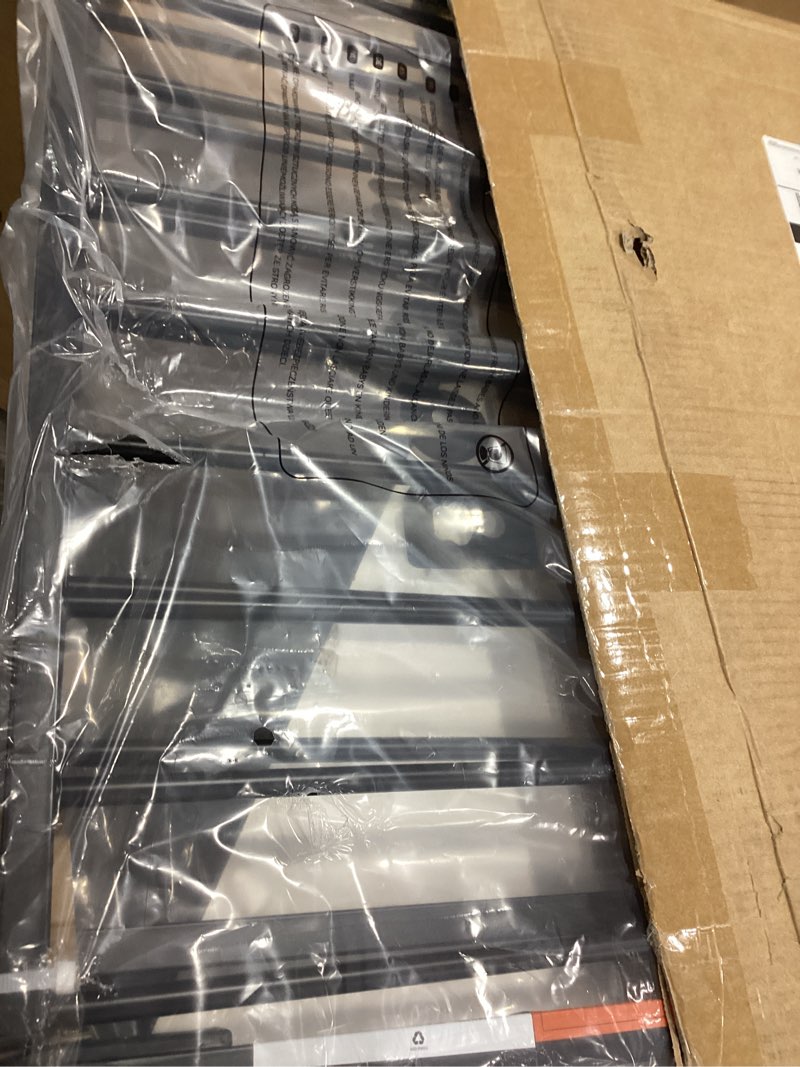 Condition photo showing Good Condition for Babelio 34" Tall No Bottom Bar Baby/Dog Gate for Stairs, House and Doorways, 29.7-46.5" Auto Close Safety Pet Gates with Large Walk Thru Door, Hardware Mount, Black Boundless - Black 29.7-46.5"W x 34"H