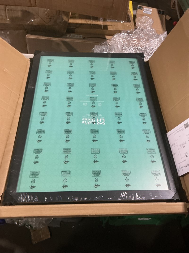 Condition photo showing Good Condition for lavie home 19.7x27.6 picture frame black, puzzles frame for wall decoration, classic black minimalist style suitable for decorating houses, offices, hotels, puzzles posters photos or artwork?1 pack? 19.7x27.6 black