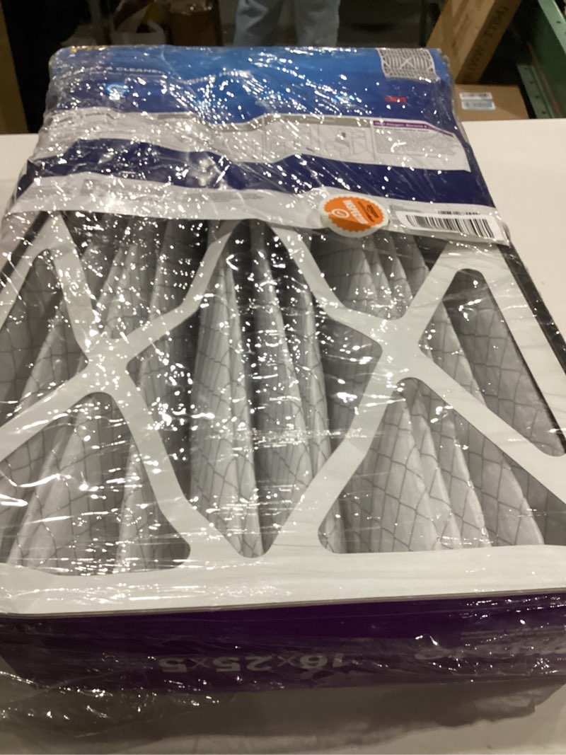 Condition photo showing As Is for Filtrete 16x25x5 AC Furnace Air Filter, MPR 1550, MERV 12, Fits Honeywell & Trion AirBear, CERTIFIED Asthma & Allergy Friendly, Electrostatic Air Filter, 1-Pack (actual size 15.75 x 24.13 x 4.88) 4.9" x 24.1" x 15.6"