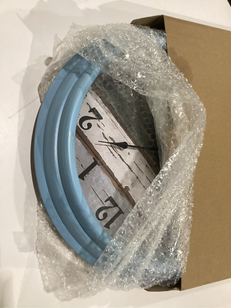 Condition photo showing New/Like New for JENLYSTIME 12 Inch Retro Wall Clock Silent Non Ticking Battery Operated Movement Easy to Read Wall Clocks Decorate for Bedroom Living Room Kitchen Office(Blue), SIMILAR TO STOCK PHOTO 