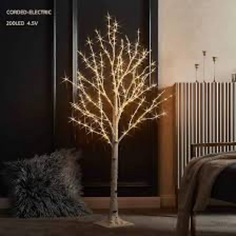 litbloom lighted brown tree with timer and dimmer 4ft 576 led fairy lights, twig tree with lights fo