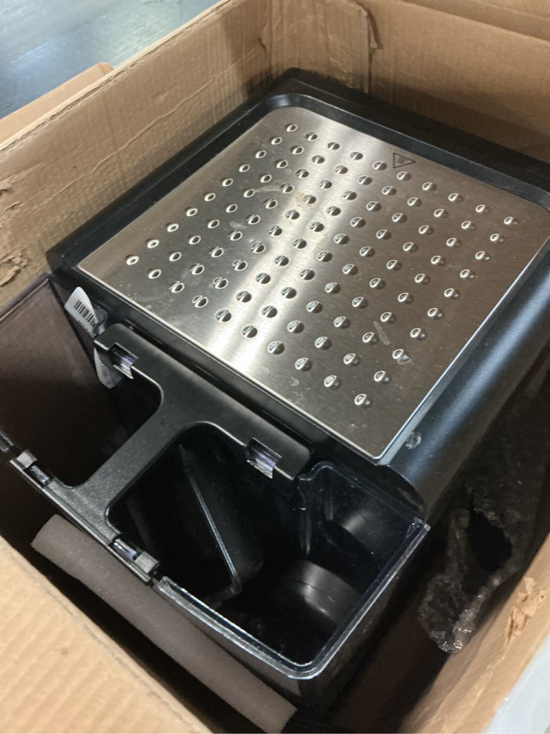 Condition photo showing As Is for Chefman CaféMaster Pro Espresso Machine, Brew Single or Double Shots, Coffee Maker with Built-In Milk Frother for Cappuccino & Latte, XL 1.8 Liter Removable Water Reservoir - Stainless Steel Automatic