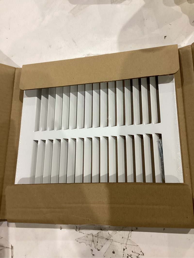 Condition photo showing Good Condition for Fits 8x8 Duct Opening | Steel Return Air Grille by Handua | Vent Cover Grill for Sidewall and Ceiling | White | HVAC Cold Air Intake Grille | Outer Dimensions: 9.75"W X 9.75" 1 8"W x 8"H [Duct Opening]