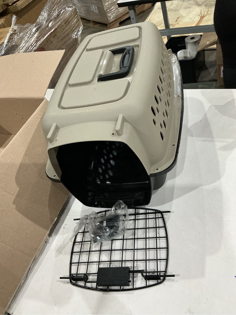 Condition photo showing Good Condition for petmate vari dog kennel portable airline-friendly carriers & crates for small dogs and puppies, durable plastic, pet carrier for home and travel, xs extra small 19" for dogs up to 10 lbs, taupe 19.0"l x 12.5"w x 10.8"h kennel only