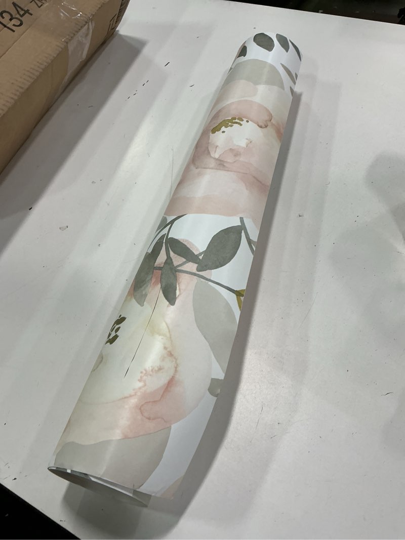 Condition photo showing As Is for NuWallpaper Rose Peachy Keen Peel & Stick Wallpaper
