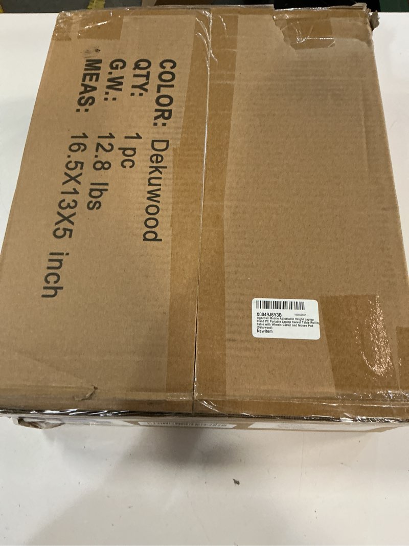 Condition photo showing New/Like New for TigerDad Mobile Adjustable Height Laptop Stand PC Portable Laptop Swivel Table Rolling Table with Wheels Caster and Mouse Pad (Dekuwood)