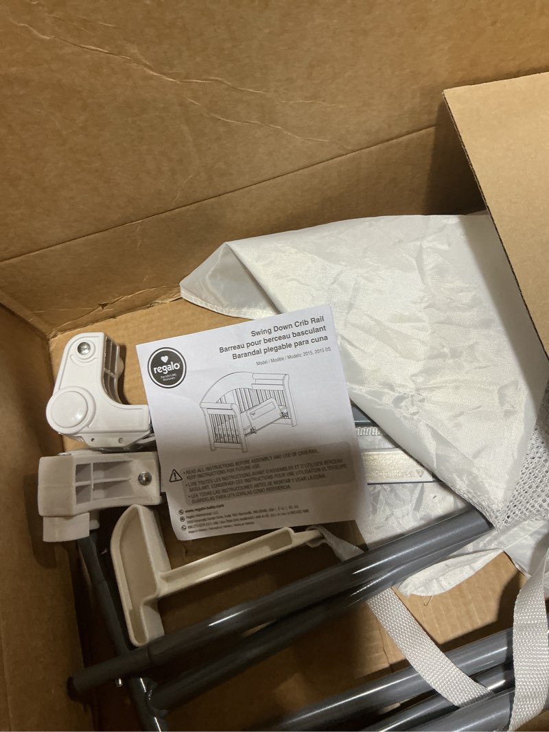 Condition photo showing Good Condition for (Similar to) Regalo Swing Down Crib Rail, with Reinforced Anchor Safety System 33 Inch