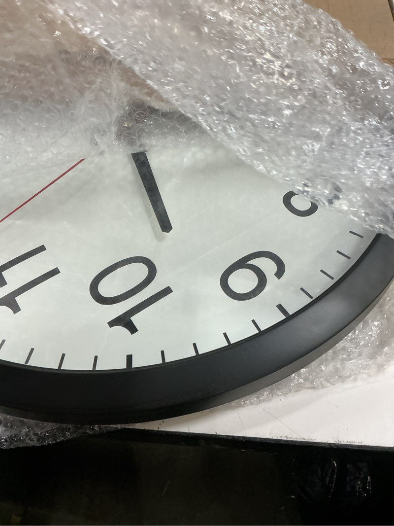 Condition photo showing New/Like New for bernhard products black wall clock silent non ticking - xl 18 inch quality quartz battery operated round easy to read home/office/classroom/school clock