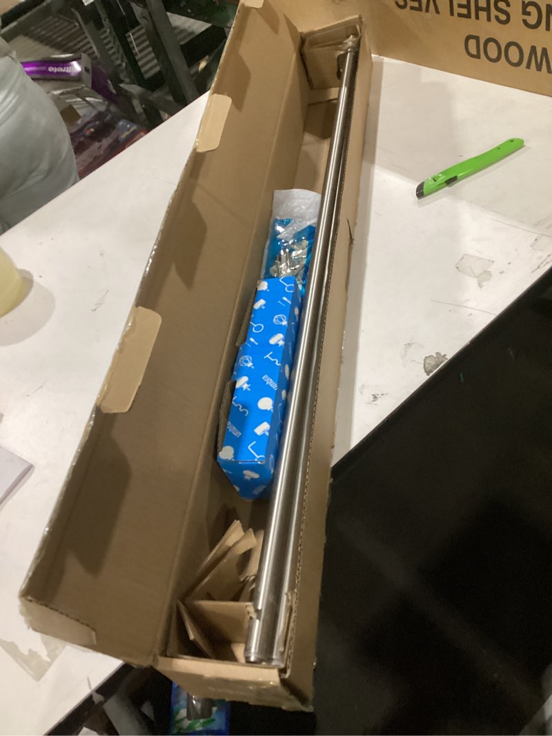 Condition photo showing New/Like New for Umbra Cappa Double Curtain Rod – 1-1/4-Inch Front and 3/4-inch Back Drapery Rods Extend from 36 to 72 Inches, Includes 4 Matching Finials, Brackets & Hardware, Nickel 36 to 72-Inches