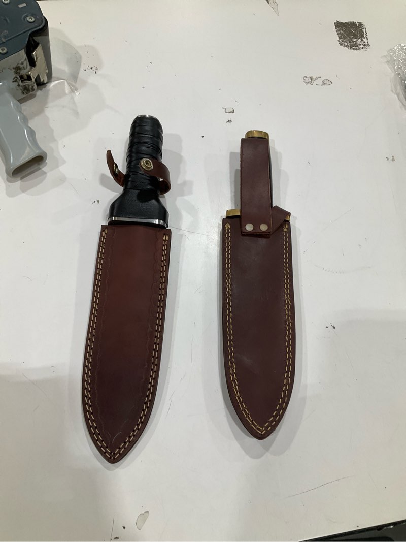 Condition photo showing Good Condition for v m thorfinn dagger replica from vinland saga, handmade viking knife with leather sheath, anime collectible fixed blade for cosplay, display, halloween costume & gift for men