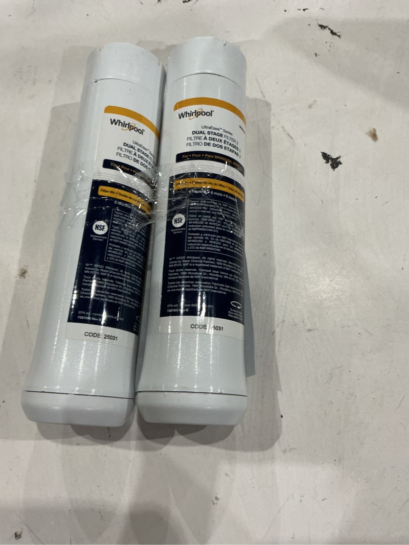 Condition photo showing As Is for whirlpool wheedf 2-pack carbon block under sink replacement filter