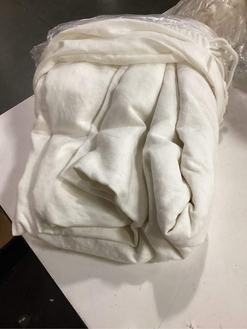 Condition photo showing Good Condition for european linen duvet cover, twin, ivory