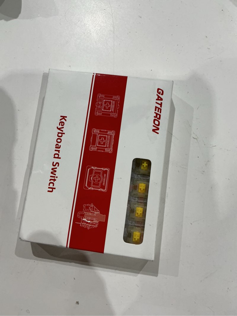 Condition photo showing New/Like New for gateron milky yellow pro keyboard switches, ks-3x1 single layer pins linear rgb led pre lubed 5 pins key switches for mx mechanical keyboard (35)