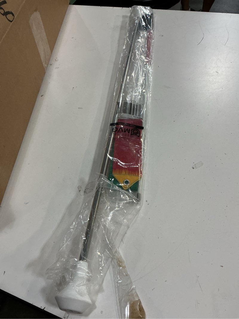 Condition photo showing Good Condition for mvg twirling marching baton 28 in stainless steel rubberized ends mini shaft 3/8 with dancing ribbon. adult baton.