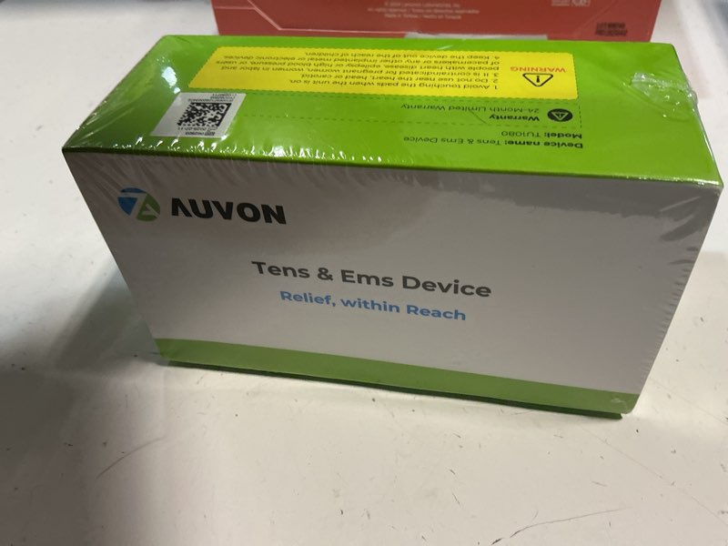 Condition photo showing New/Like New for auvon rechargeable tens unit muscle stimulator, 24 modes 4th gen tens machine with 8pcs 2"x2" premium electrode pads for pain relief