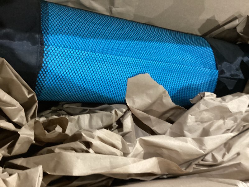 Condition photo showing Good Condition for HAPBEAR Large Yoga Mat - 72"x36"x6mm (1/4 inch), Extra Wide Non-Slip Exercise Mat for Home Workout, Yoga, Pilates & Stretching, Durable & Eco-Friendly, Includes Bonus Resistance Bands & Carry Bag Turquoise/Mint green