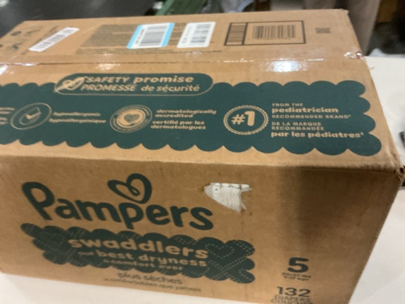 Condition photo showing New/Like New for Pampers Swaddlers Diapers, Size 5 (20-37 lbs), 132 Count, Absorbent, Keeps Baby Dry and Comfortable, Skin Safe Disposable Baby Diaper (Packaging May Vary) Size 5 132