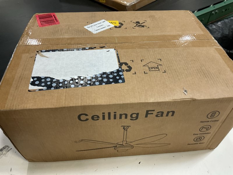 Condition photo showing New/Like New for outdoor ceiling fan with lights, 42 inch plug in gazebo fans with remote app control, quiet dc motor, dimmable 3cct, waterproof hanging fans for patios, porch, black black 42 inch