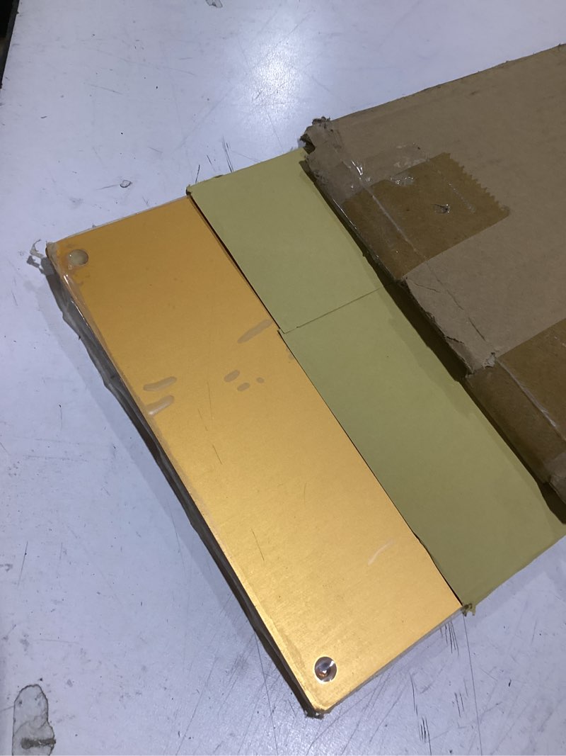 Condition photo showing Good Condition for uxcell 2pcs door kick plate, 8 x 30 inches aluminum kick plate door plate, 2 mm thickness, for exterior front door or back door, gold 8 x 30 inch gold