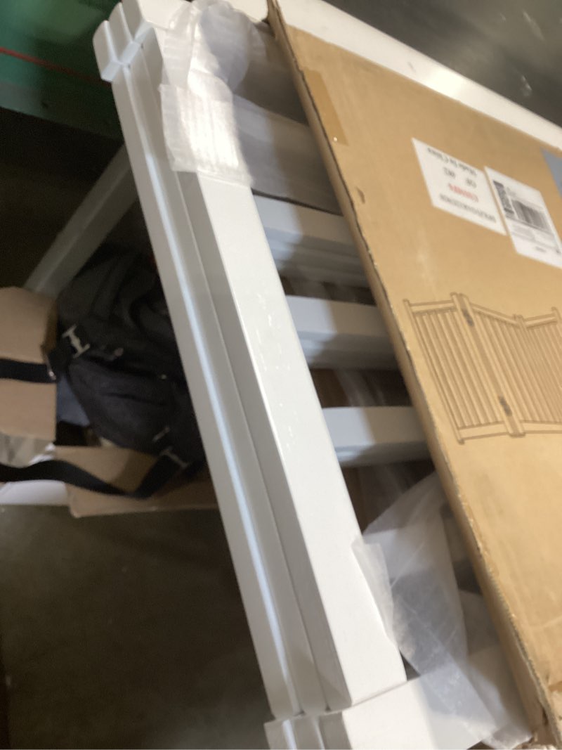 Condition photo showing Good Condition for lzrs 3-panel wooden free standing foldable dog gate indoor – 24" high,step-over safety pet gate for doorways, stairs, hallways, indoor dog barrier for small to medium dogs & puppies, white white 24"height-3 panel