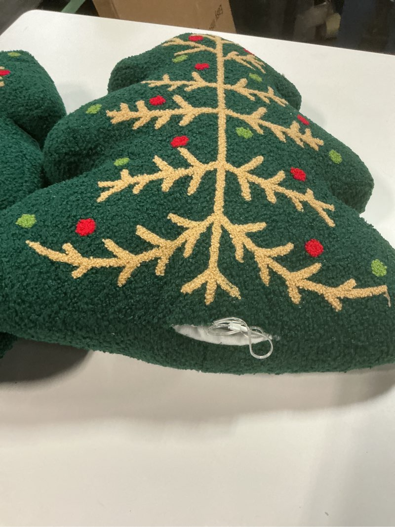Condition photo showing Good Condition for Similar Lanpn Christmas Tree Pillows Set of 2, Snowflake & Tree Christmas Decoration Winter Soft Cute 3D Shaped Xmas Tree Throw Cushion for Sofa Bedroom Xmas Decor (18x16 inch, Green)