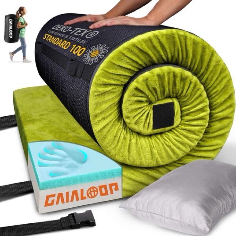 Gaialoop Thick Memory Foam Camping Mattress Sleeping Pad