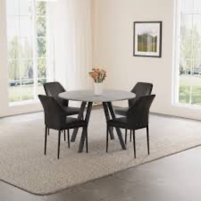 Siefert 35.4'' Round Dining Table Set, Kitchen Dining Table and 4 Dining Chairs