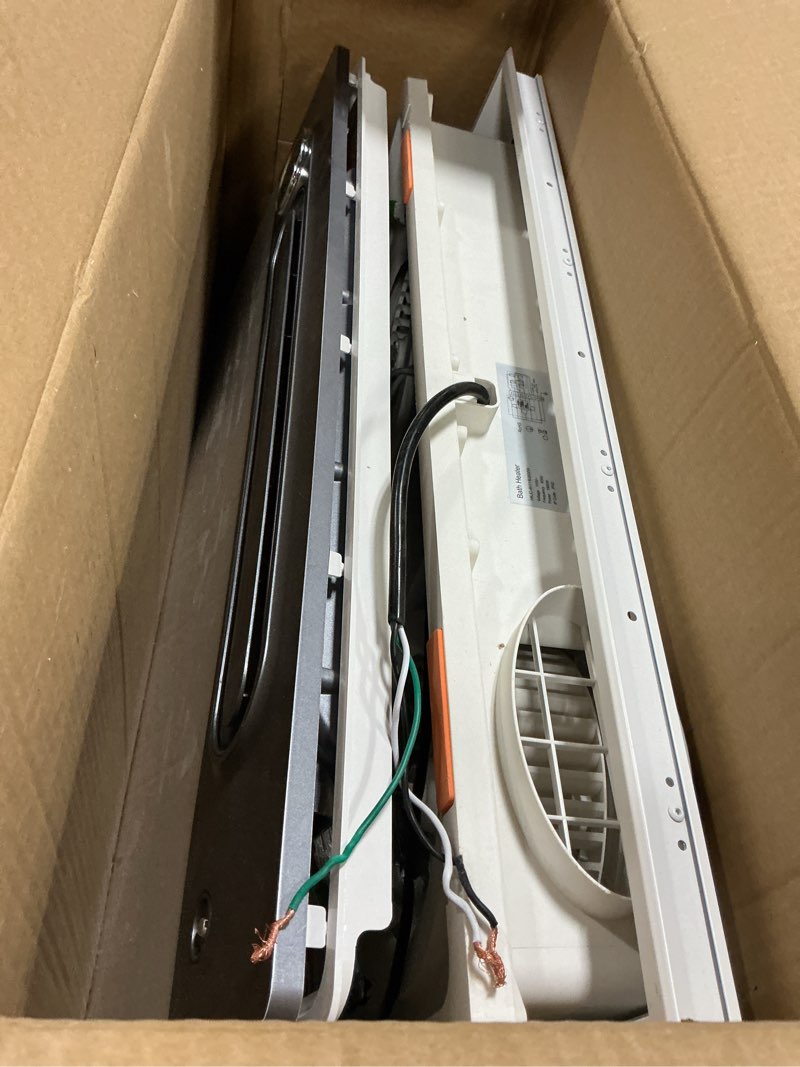 Condition photo showing As Is for Bathroom Fan with Light and 1900W Heater, 180 CFM Ventilation, Remote Control,Quiet Exhaust, 4-in-1 Design for Heating, Lighting, Ventilation & Air Circulation for Comfort in Any Season 1900W white