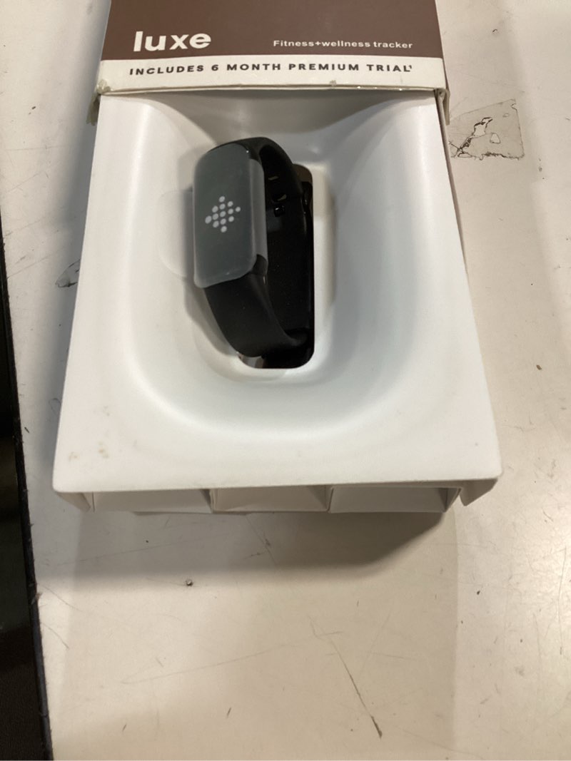 Condition photo showing Good Condition for fitbit luxe fitness, activity & wellness tracker – stress, sleep & 24/7 heart rate monitor, color display, black/graphite, one size with small & large bands, bluetooth for iphone android, with cloth