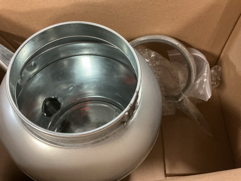 Condition photo showing As Is for 2.3 gallon metal watering can, galvanized watering can for outdoor indoor plants, large water can for plants and garden flower