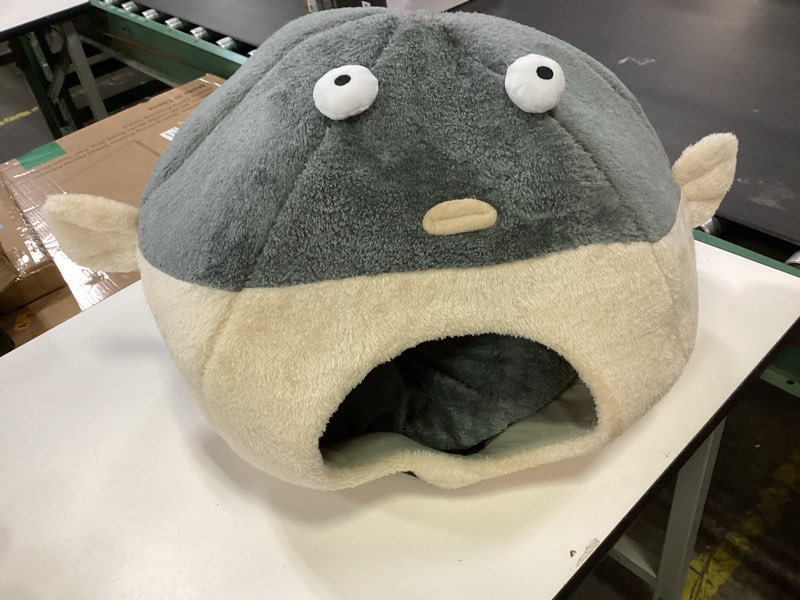 Condition photo showing As Is for Cat Beds for Indoor Cats - 19.7'' Cute Animal-Shaped Larger Cat Cave Bed,Super Soft Calming cat Tent