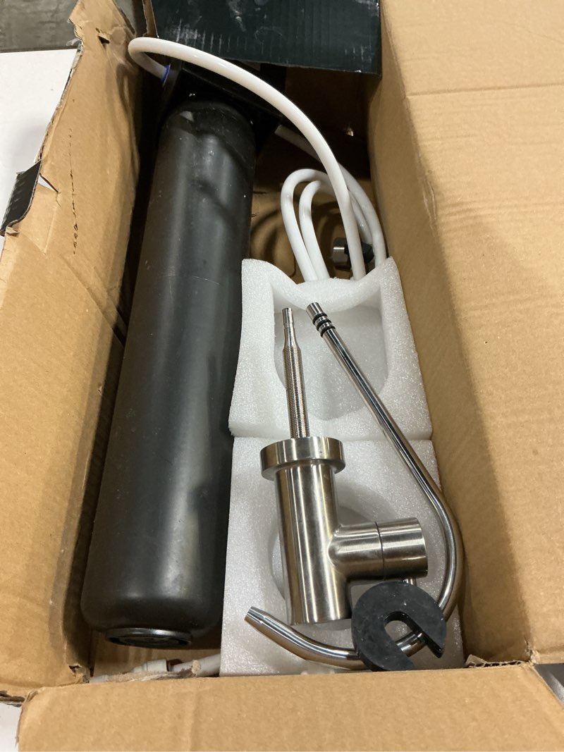 Condition photo showing Good Condition for waterdrop 17ub-uf 0.01 ?m ultra filtration under sink water filter system, 3 years, reduces lead, chlorine, bad taste & odor, with dedicated brushed nickel faucet black-premium-with faucet