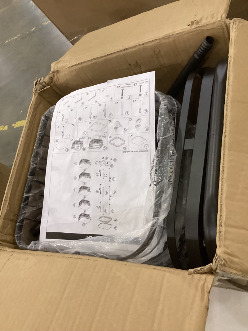 Condition photo showing As Is for Ocyfym 5 Tier Kitchen Fruit Vegetable Storage Cart with One-Piece Rotating Basket, Pantry Organizer Shelf Rack Floor Stand for Veggie Onion Potato Produce Spice, Rolling Snack Cart on Wheels, Black