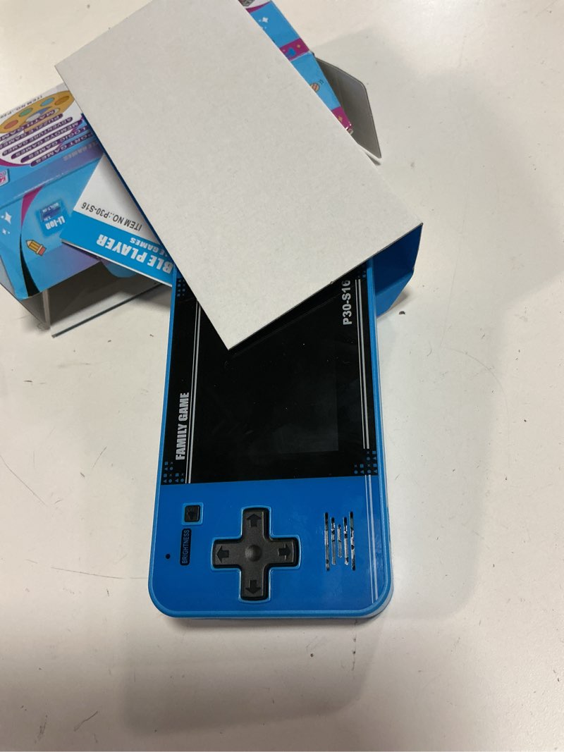 Condition photo showing Good Condition for handheld game for kids -preloaded 220 retro video games, portable gaming player with rechargeable battery 3.0" lcd screen, mini arcade electronic toy gifts for boys girls (blue)