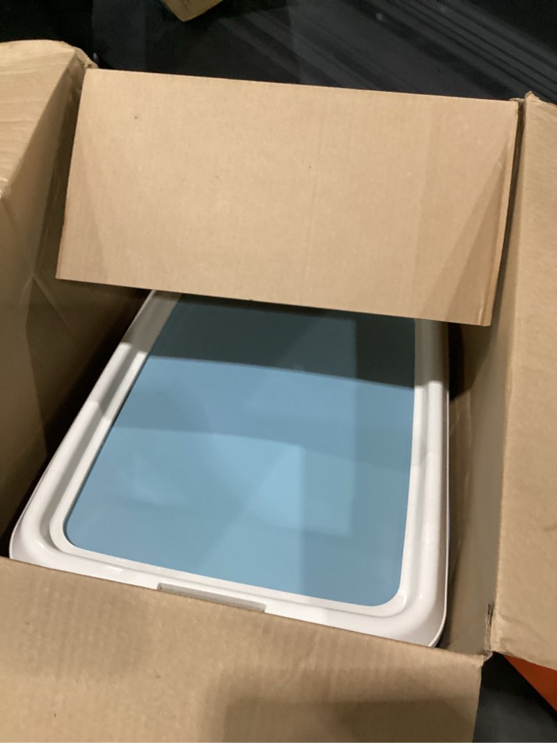 Condition photo showing Good Condition for iris usa pee pad holder for dogs and puppies, potty training tray with secured latches, non-skid feet, leak protection, easy clean surface, fits 17"x 23" puppy pads size, blue blue 17" x 23"