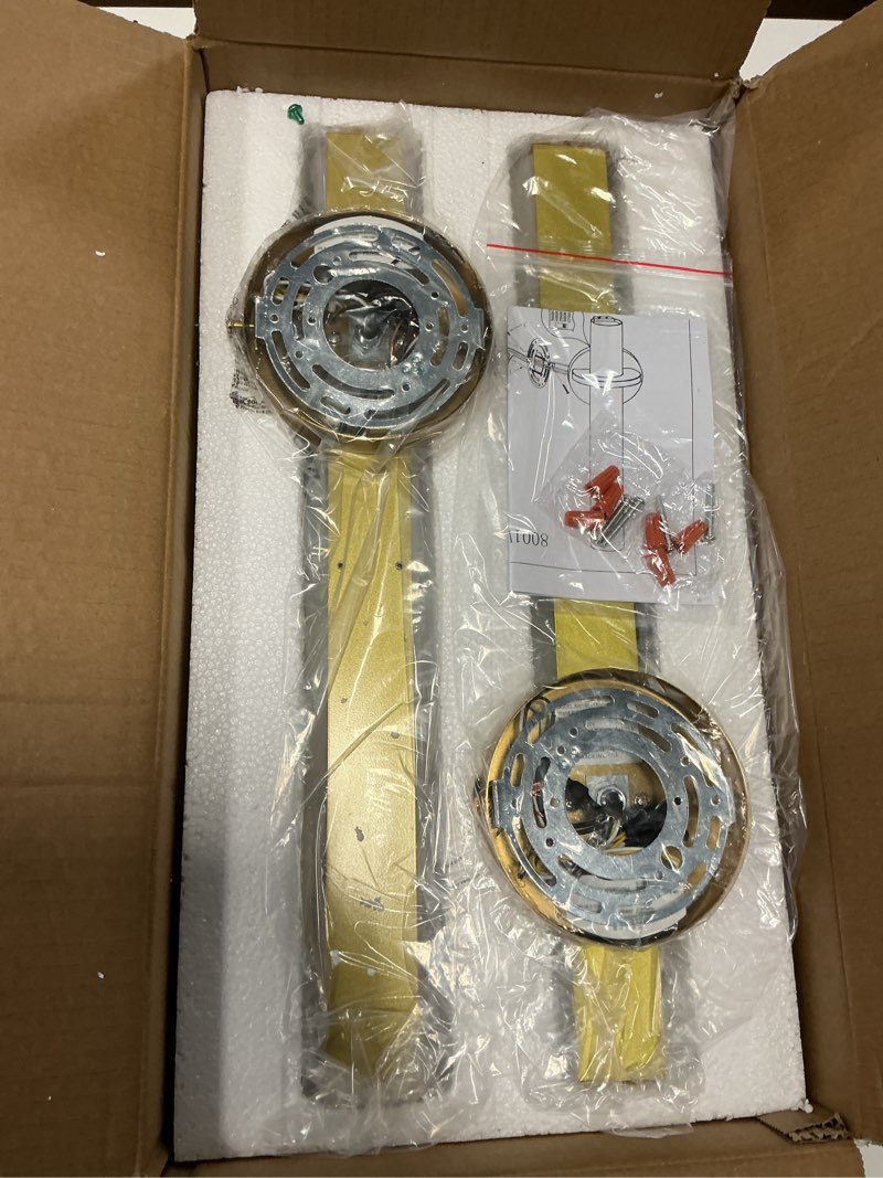 Condition photo showing New/Like New for aijiasi gold bathroom wall sconces set of 2: 18 inch modern sconces wall lighting 18w led dimmable wall light with acrylic lampshade, brushed gold sconces for bedroom living room hallway (hardwired)