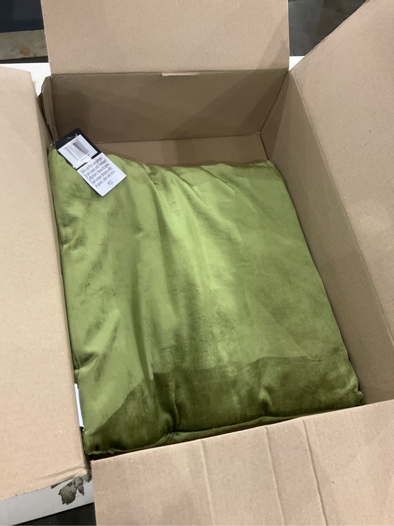 Condition photo showing Good Condition for 18" X 7" X 18" Transitional Olive Solid Pillow Cover with Poly Insert