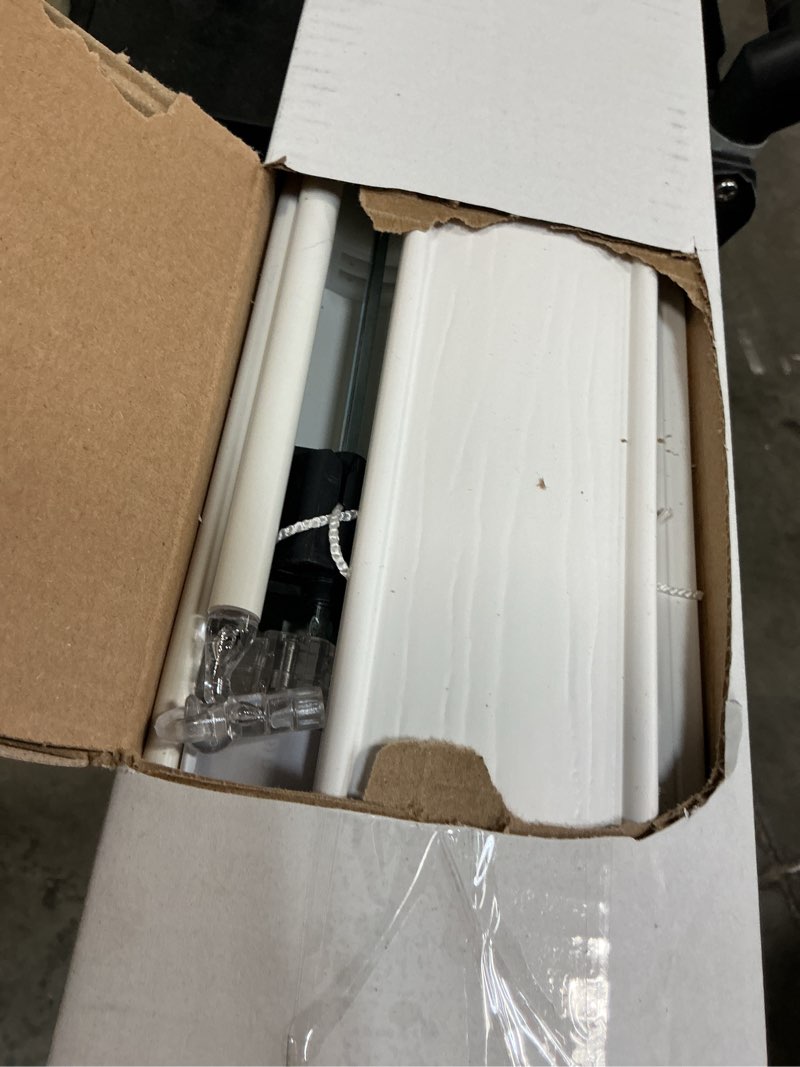Condition photo showing As Is for better homes & gardens 2" cordless faux wood horizontal blinds, white, 36x64