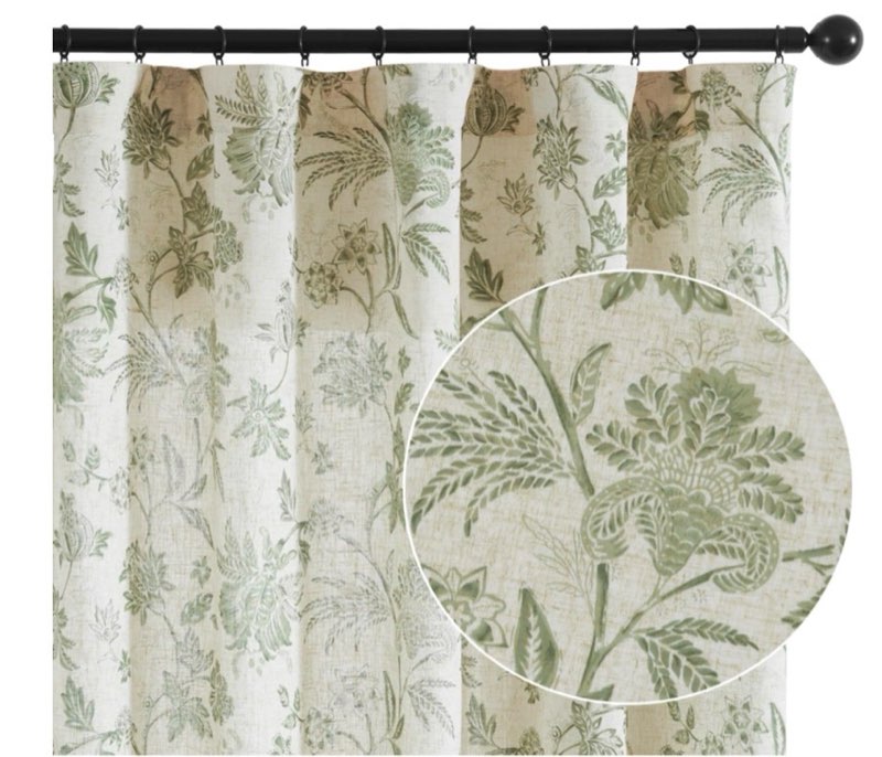 Vangao Easter Sage Green Nursery Curtains for Kids Room Linen Curtains 96 Inches Long Farmhouse Drap
