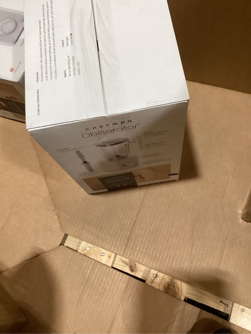 Condition photo showing Good Condition for chefman obliterator 48 oz countertop blender for smoothies, 1380w motor to crush ice, nuts, and froz