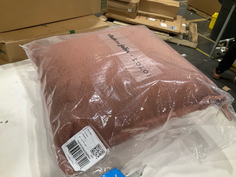 Condition photo showing Good Condition for Loloi Chris Loves Julia Morris Collection PCJ0022 Orange 22'' x 22'' Cover w/Poly Pillow Cover w/Poly Orange