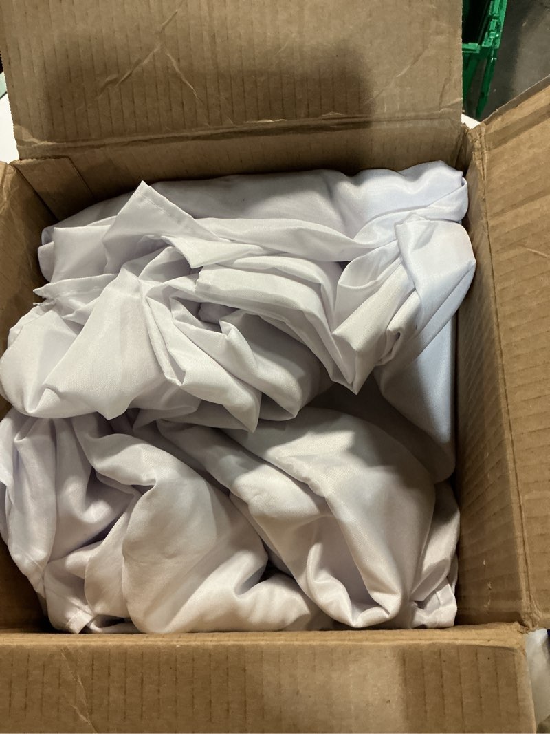 Condition photo showing As Is for fitable white tablecloths for rectangle tables, 6 pack - 70 x 120 inches - reusable and washable table clothes for 6-8 ft tables, polyester fabric table covers for wedding, party, banquet white 70x120 in, 6 pack