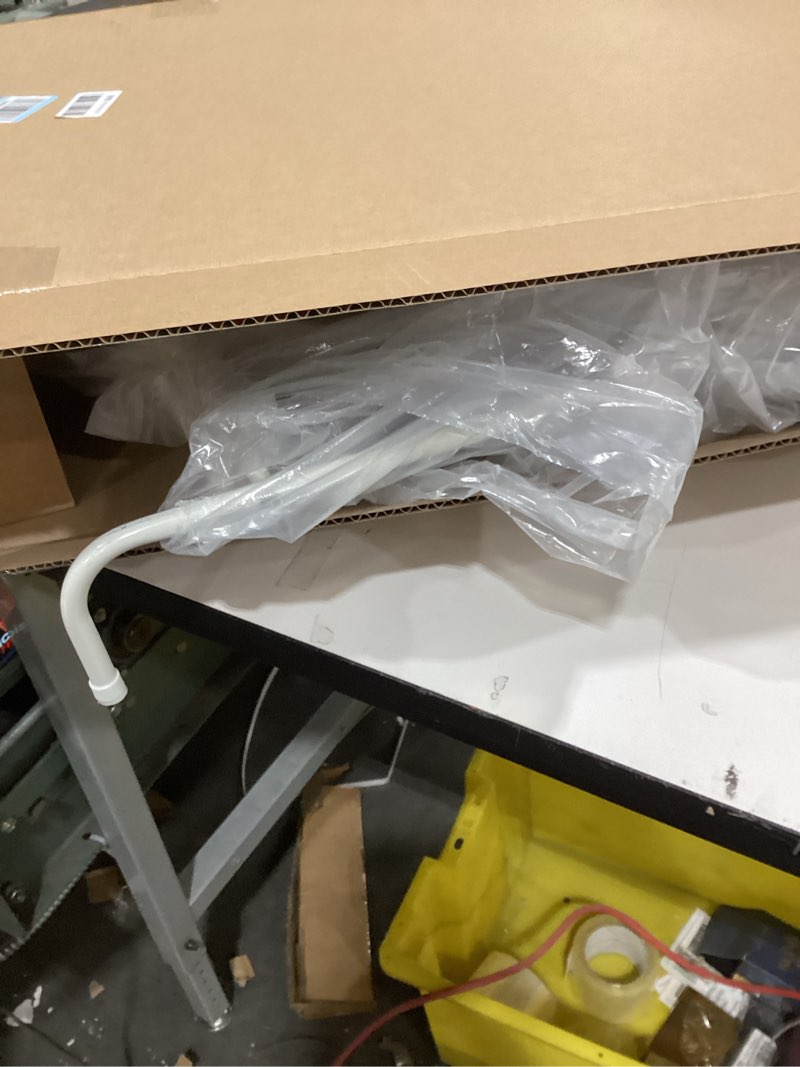 Condition photo showing As Is for MyGift 4 Rung White Metal Ladder Over The Door Towel Rack - Bathroom Towel Holder, Space Saving Over Shower Door Drying Rack for Towels & Blankets