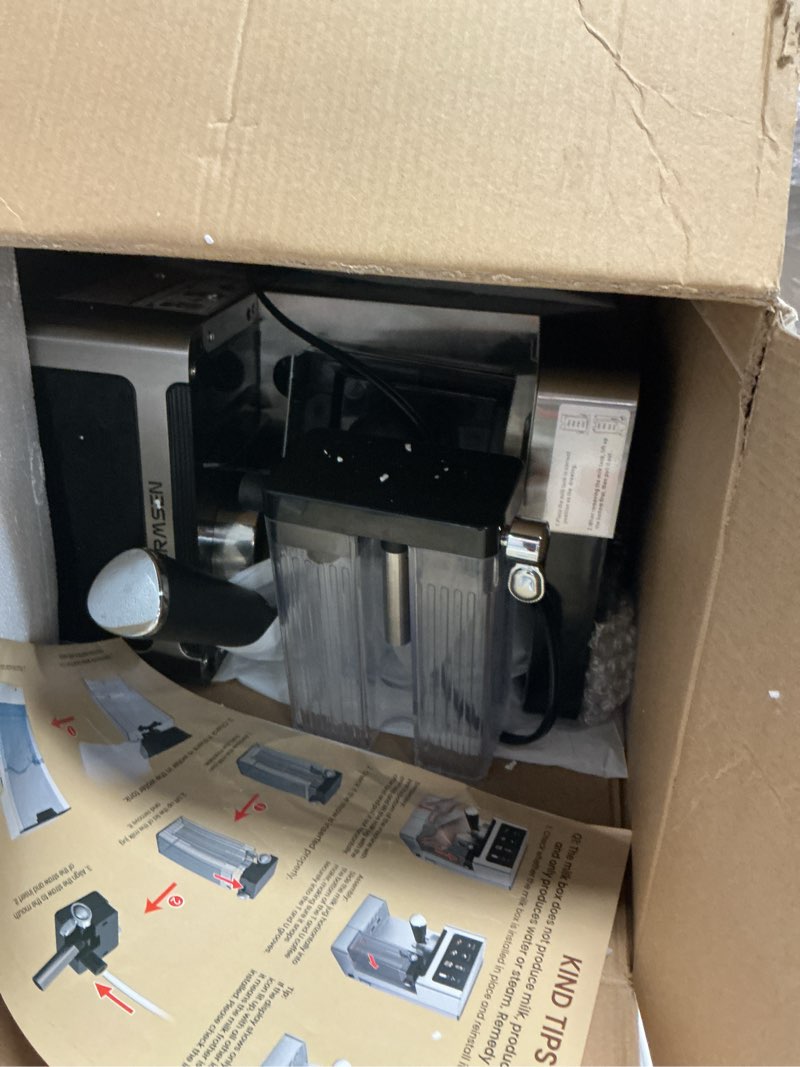 Condition photo showing Good Condition for AIRMSEN 20 Bar Espresso Machine with Automatic Milk Frother, Cappuccino & Latte Coffee Maker with Quick Brew Dual Boiler (1350W + 1000W), Stainless Steel, 60oz Water Tank, Touchscreen