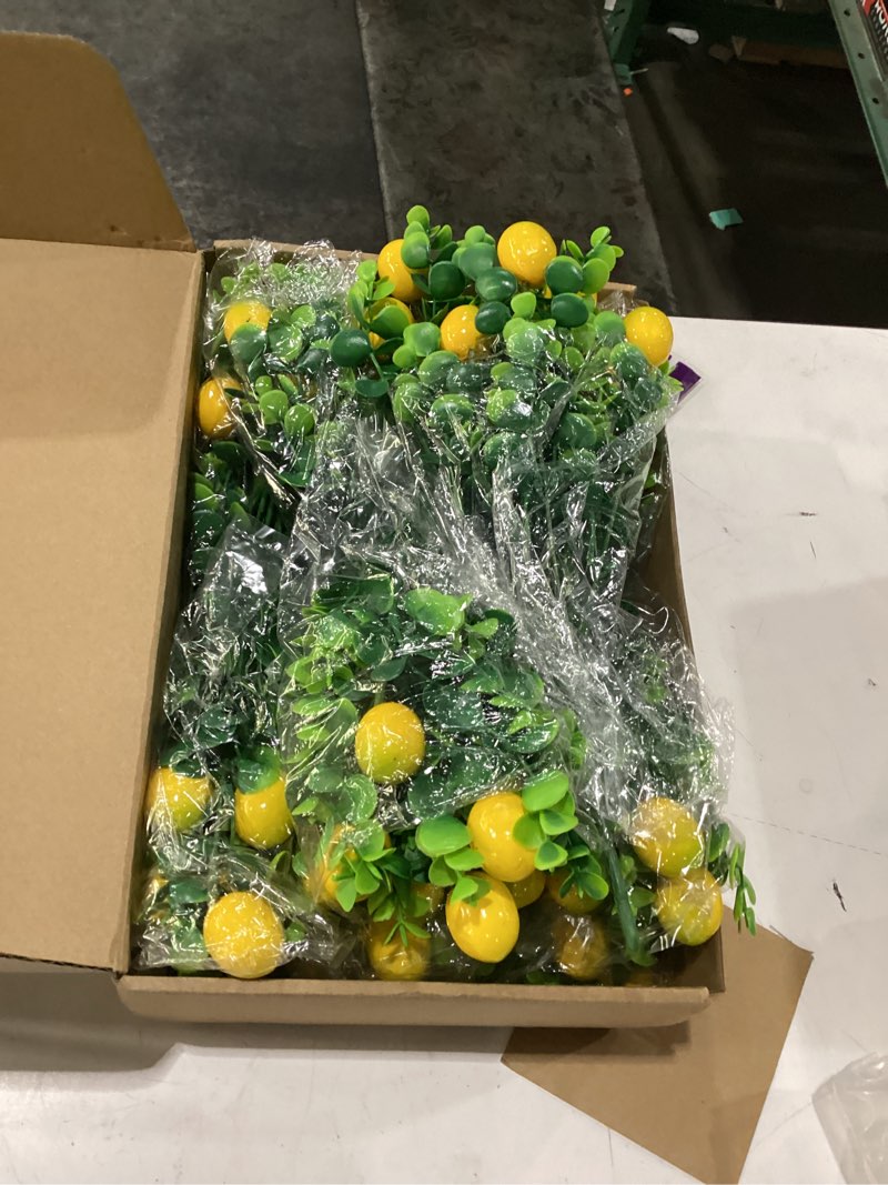 Condition photo showing New/Like New for giegxin blue tiles lemon table centerpiece decor amalfi coast box decorations with artificial lemon branches for capri mediterranean positano wedding birthday party decor(4 sets)