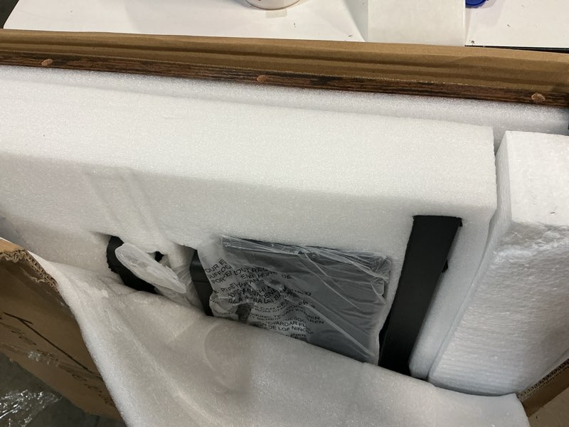 Condition photo showing Good Condition for Huuger 55 x 28 Large Electric Standing Desk, Height Adjustable Computer Desk, 27.6" Deep Desktop, Stand up Gaming Office Desk with 2 Hooks, 3 Preset Heights, for Home Office, Rustic Brown 55*28 inch (no outlets) Rustic Brown